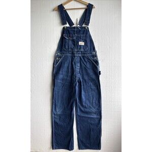 VTG 90's Red Camel Overalls Mens 36x32 Blue Denim Carpenter Bib Work Wear
